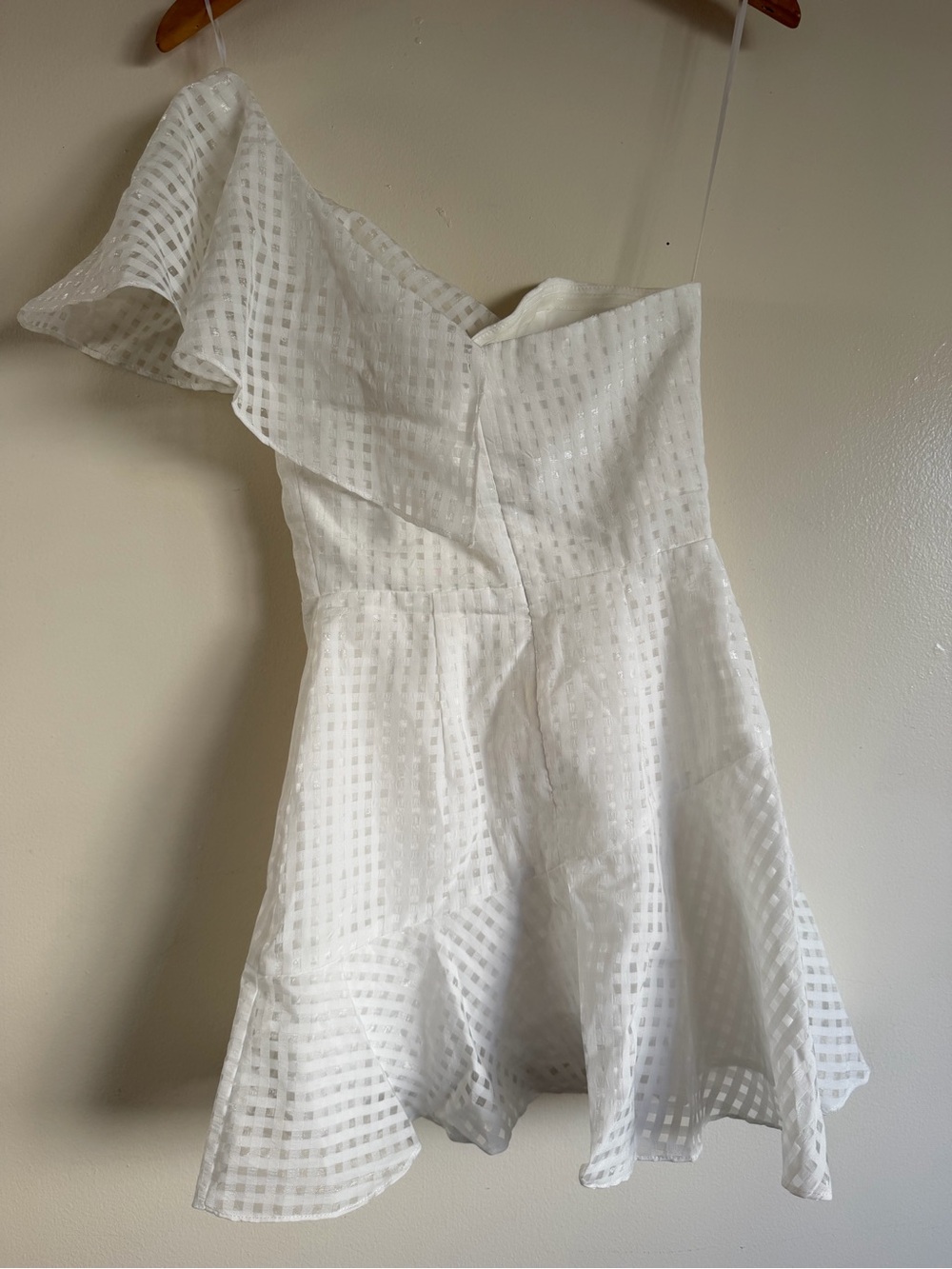 Amanda Uprichard White One-Shoulder Ruffle Mini - Picture 4 of 8